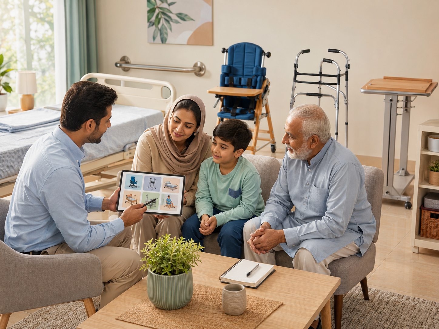 Guided RehabMart support pathways for children adults elderly users and caregivers